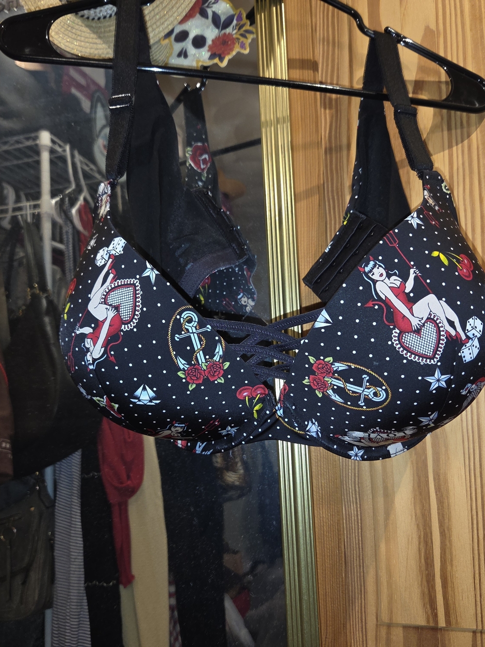Torrid Plunge Push Up Bra In Retro Tattoo Print